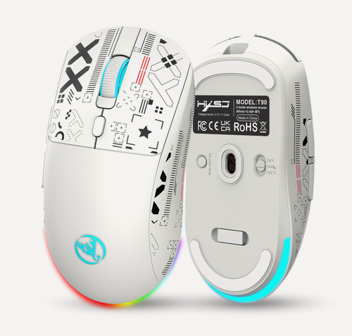 Изображение товара Игровая мышь беспроводная HXSJ T90 printstream с RGB подсветкой, 3600 DPI