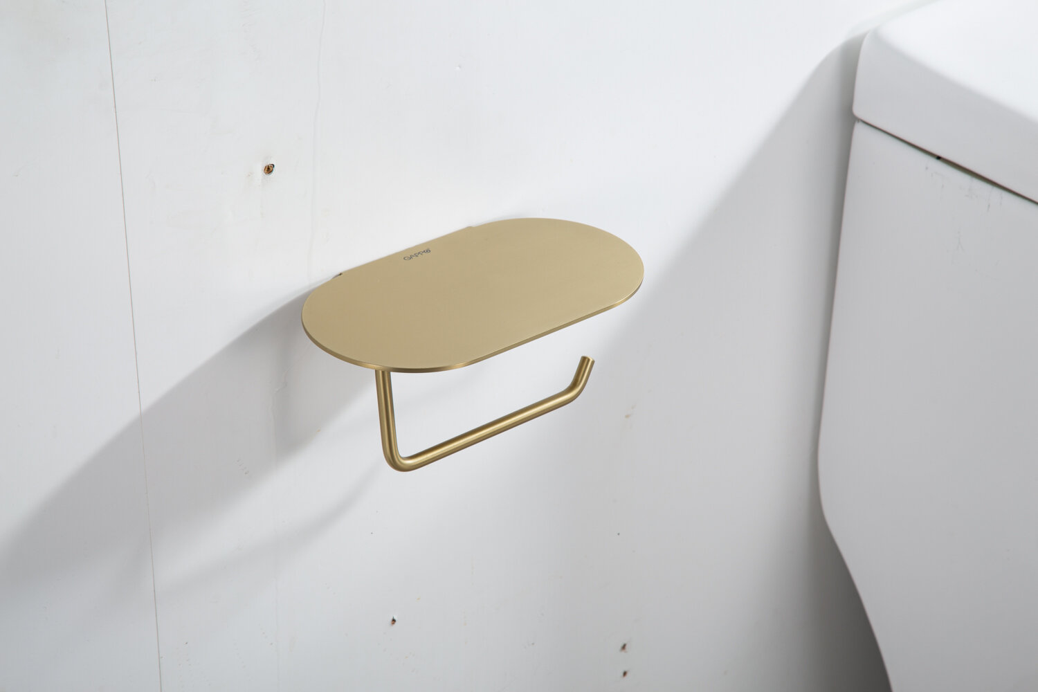 Держатель туалетной бумаги с полочкой Gappo G30703-3, цвет золотой сатин