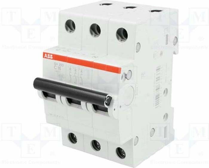 Автоматический выключатель ABB 3P SH203 C16, 4,5kA — фото 1
