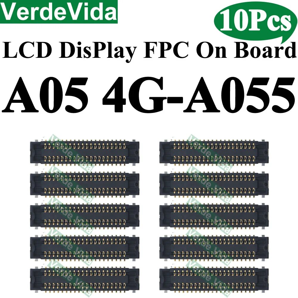 10 шт. разъем FPC для ЖК-экрана на материнской плате для Samsung A55 A35 A256 A05 A54 A34 A24 A556 A356 A155 A346 A546 A145 A146, 10Pcs A05 A055