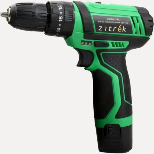 Изображение товара Дрель-шуруповерт ударная Zitrek Crusher 14-Li (12В, Li-ion аккум. 2шт, ЗУ, кейс, бита) 063-4054
