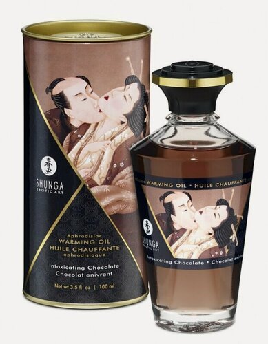 Изображение товара SHUNGA Массажное масло разогревающее Aphrodisiac Warming Oil с ароматом шоколада, 100 мл