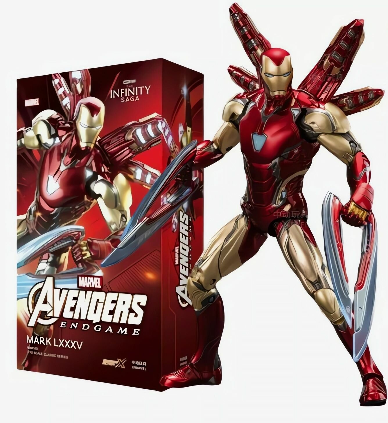 Kоллекционная лицензионная фигурка с аксессуарами от "Marvel/ZD TOYS". "Железный человек"/Iron Man (Mark-85) Высота - 18 см