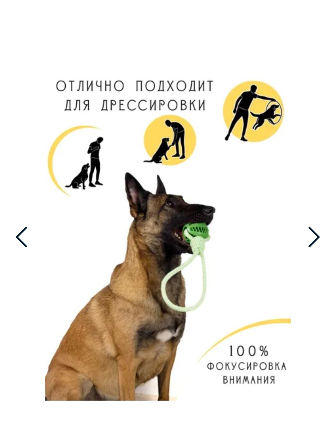 Жевательная Игрушка для Собак "Мячик", Для Чистки Зубов, Зеленый