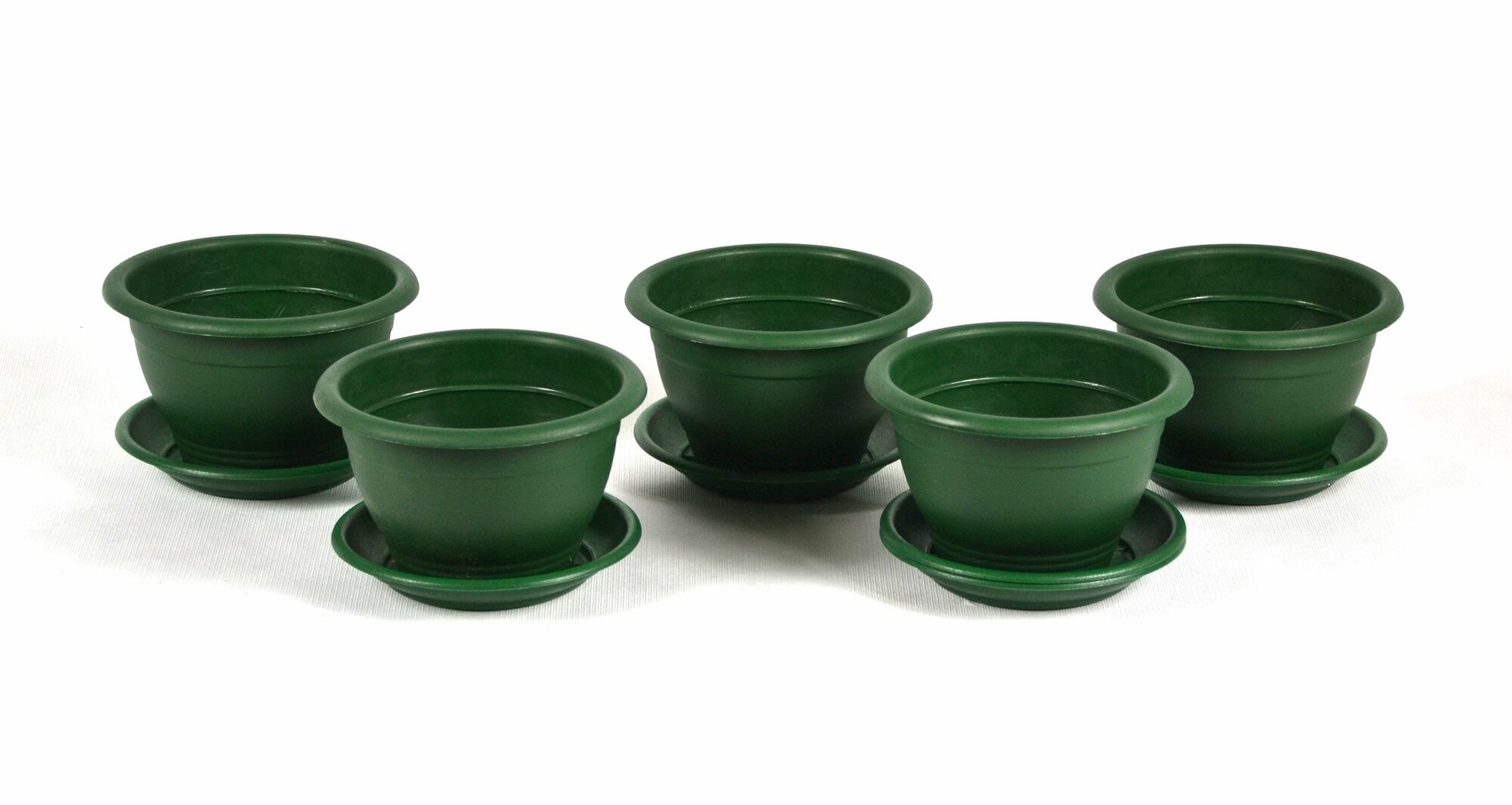 Горшок для цветов 1л с поддоном Приз зеленый / 5шт