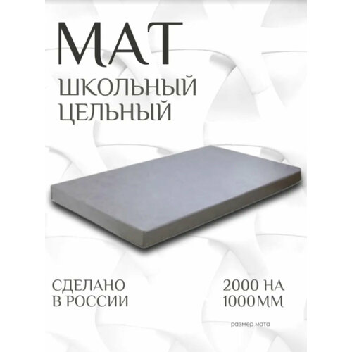 Мат школьный гимнастический 200 х 100 х 10, цельный, цвет Графит