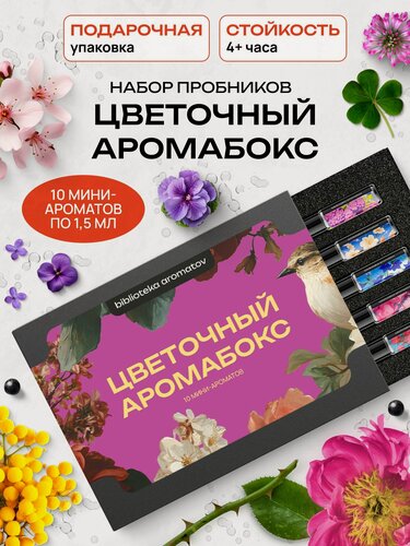 Изображение товара Библиотека ароматов подарочный набор пробников Цветочный аромабокс 10 миниатюр по 1,5 мл