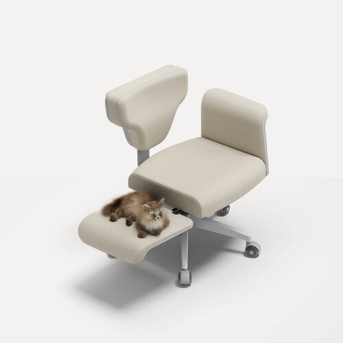 Изображение товара Эргономичное компьютерное кресло-трансформер FoxGear STUDIO, белый