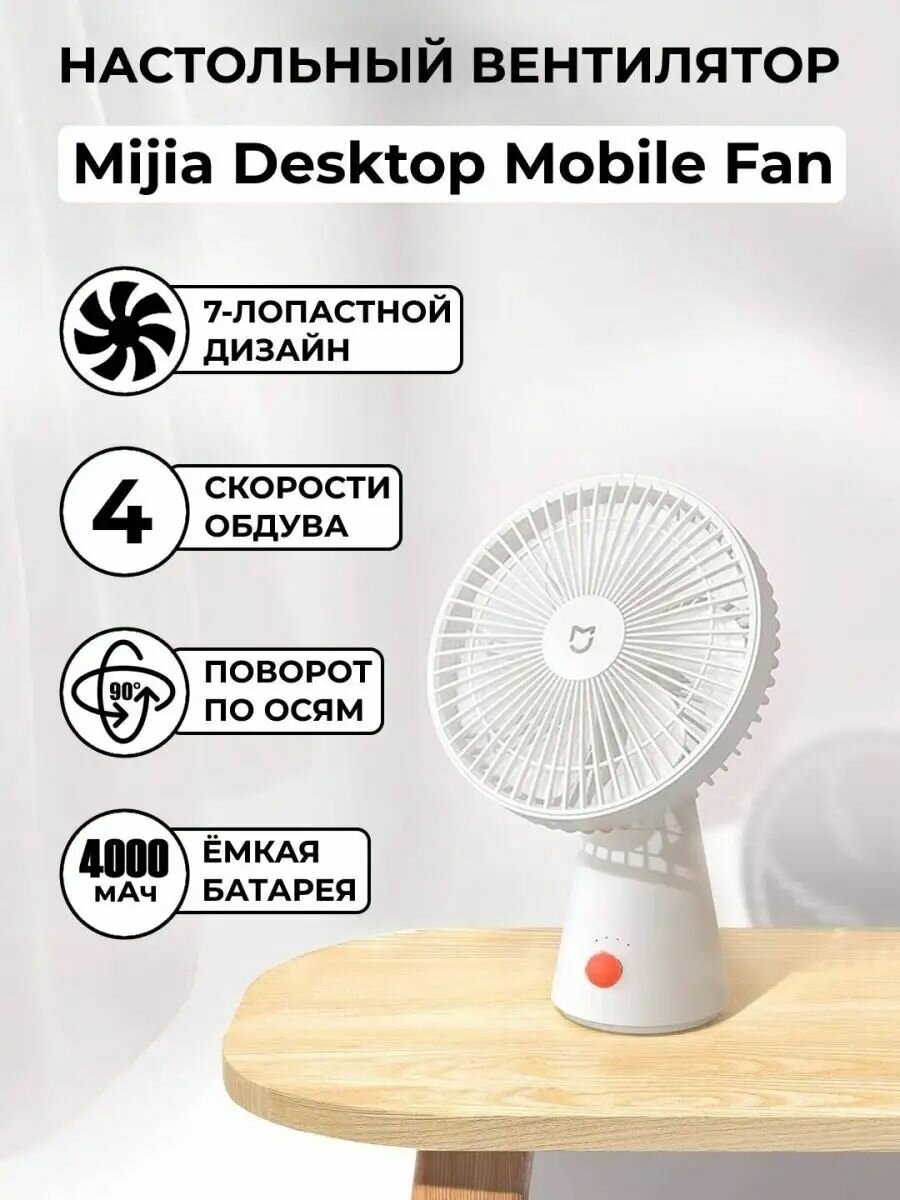 Картинки Вентилятор настольный Mijia 4000mAh (ZMYDFS01DM)