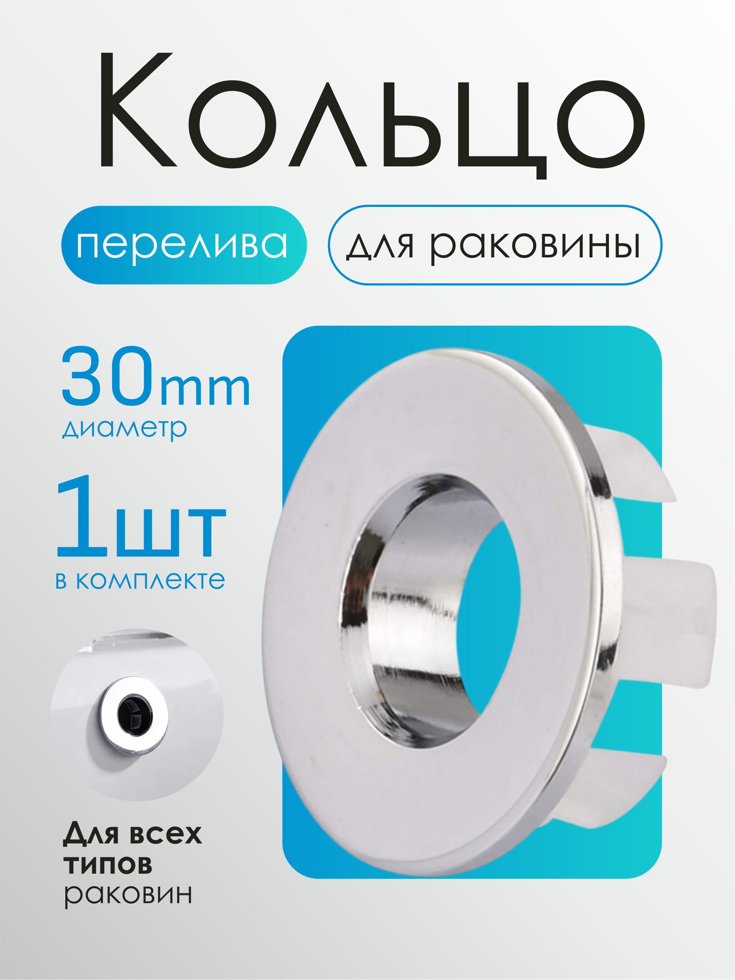 Кольцо для обрамления перелива для раковины