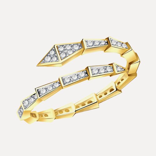 Изображение товара Кольцо дорожка, желтое золото, 585 проба, фианит