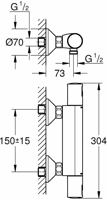 Смеситель / Термостат для душа Grohe Precision Start 34594000 — фото 1