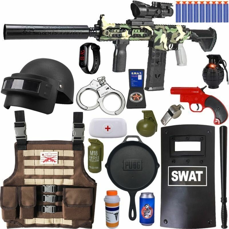 Игровой набор полицейского 17 предметов в наборе с аксессуарами для 5-8 лет/костюм полицейского детский