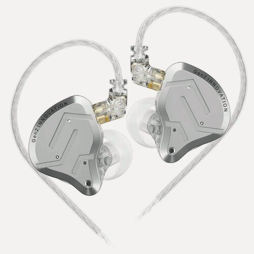 Изображение товара KZ Acoustics ZSN PRO 2 без микрофона, серебристый, проводные наушники