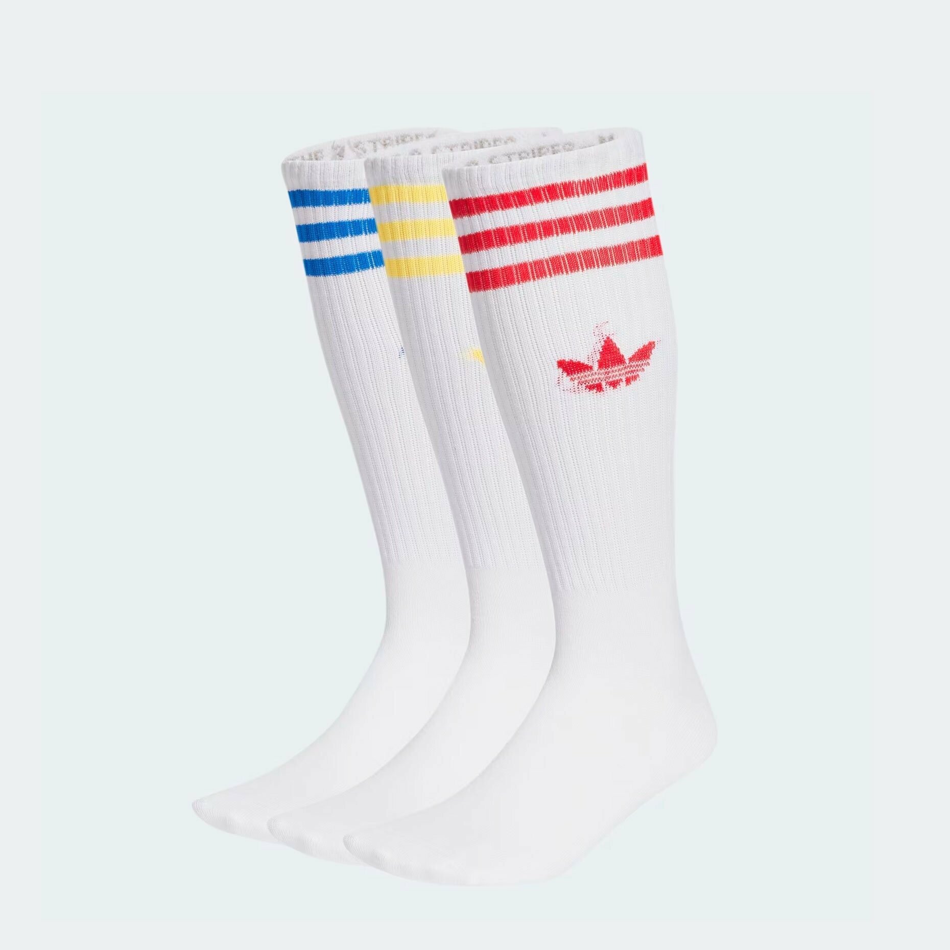 Носки adidas Solid Crew, комплект, 3 пары, размер M, белый
