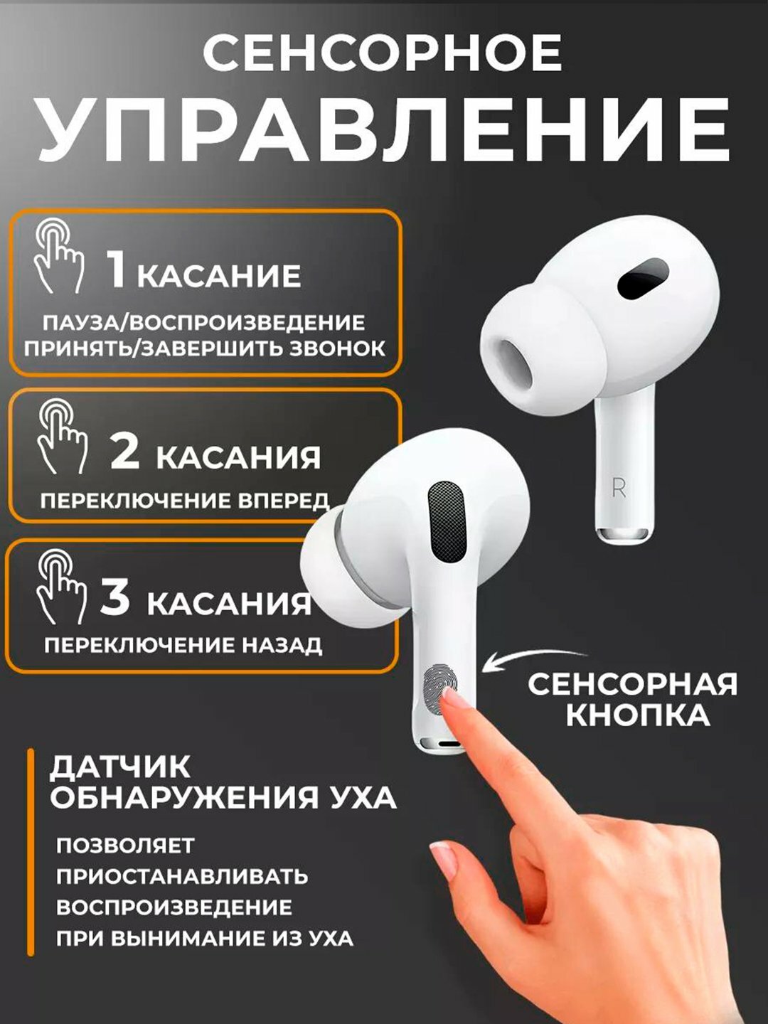 Беспроводные наушники "Ar Pods Pro 2 ANC Premium" с сенсорным управлением — фото 1