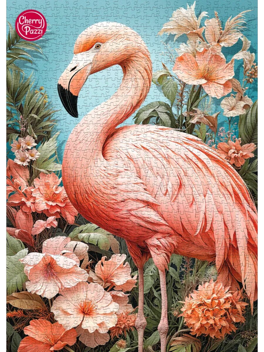 Пазл для взрослых 1000 элементов Розовый фламинго — фото 1
