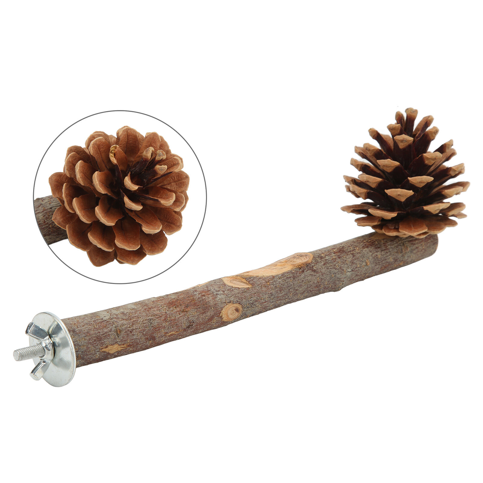 Натуральный жердочка для птиц жевательная клетка для птиц из яблони аксессуары с шишкой для попугаев корелл длина жерди 20 см / 79 дюйма