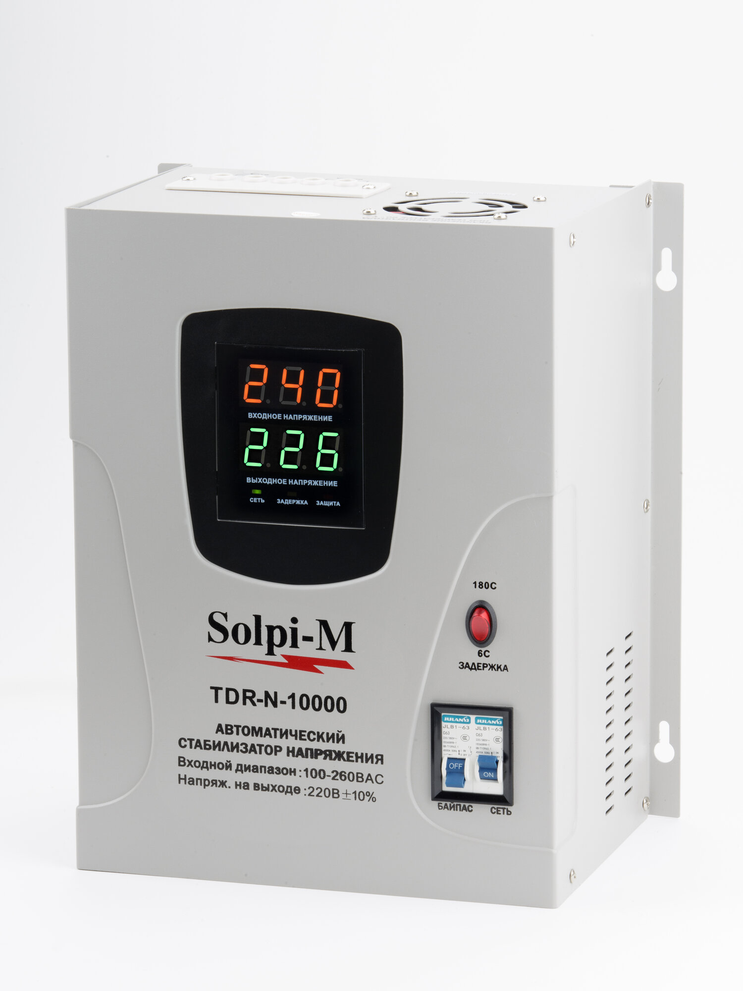 Стабилизатор напряжения Solpi-M TDR-N настенный 90-270 В 10 кВт защита от молнии