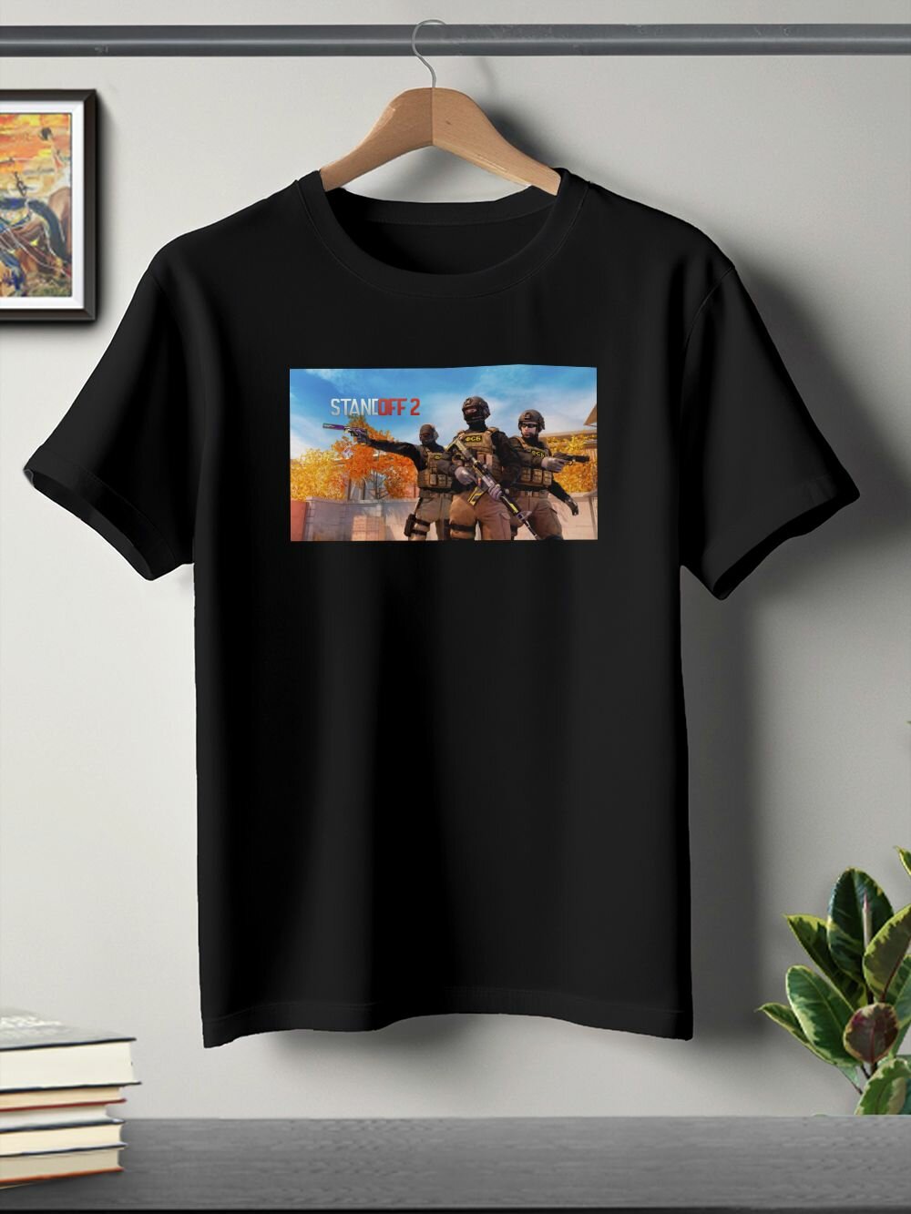 Футболка спортивная, размер M, черный