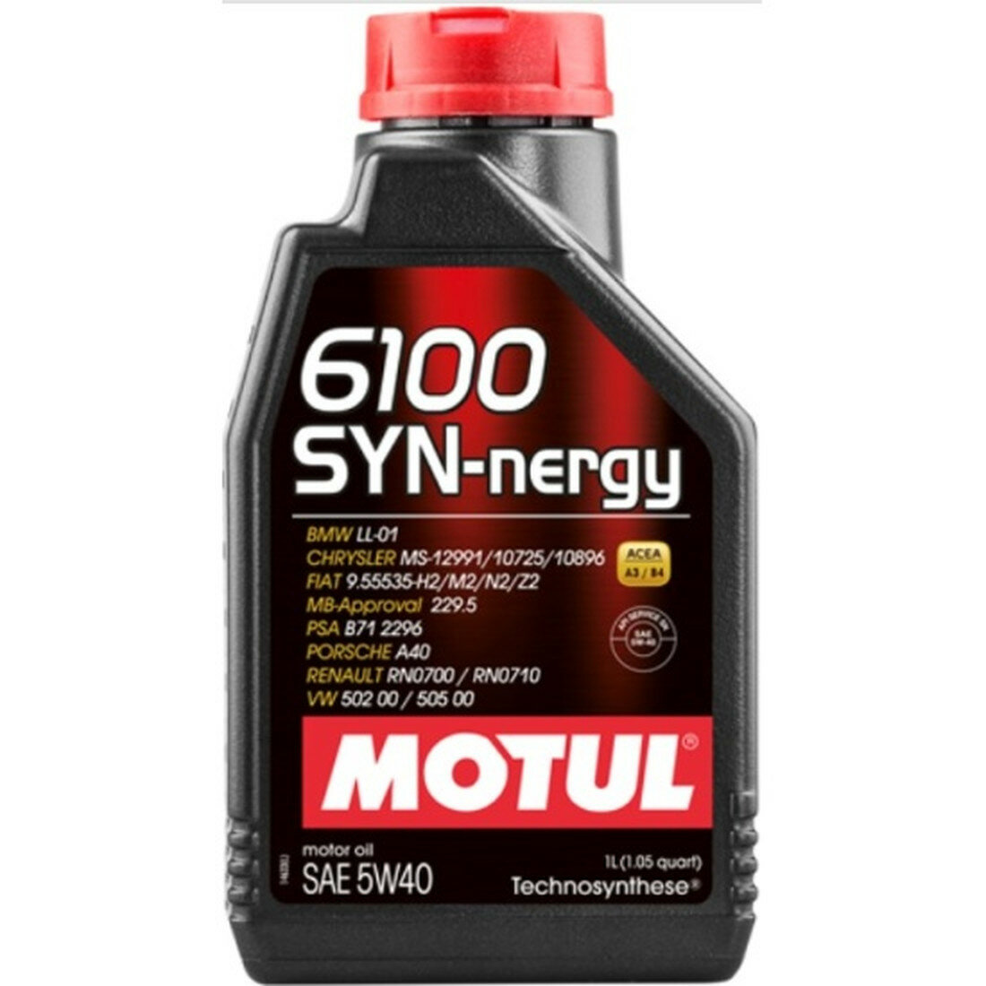 Моторное масло Motul 6100 SYN-NERGY 5W-40 полусинтетическое 1 л
