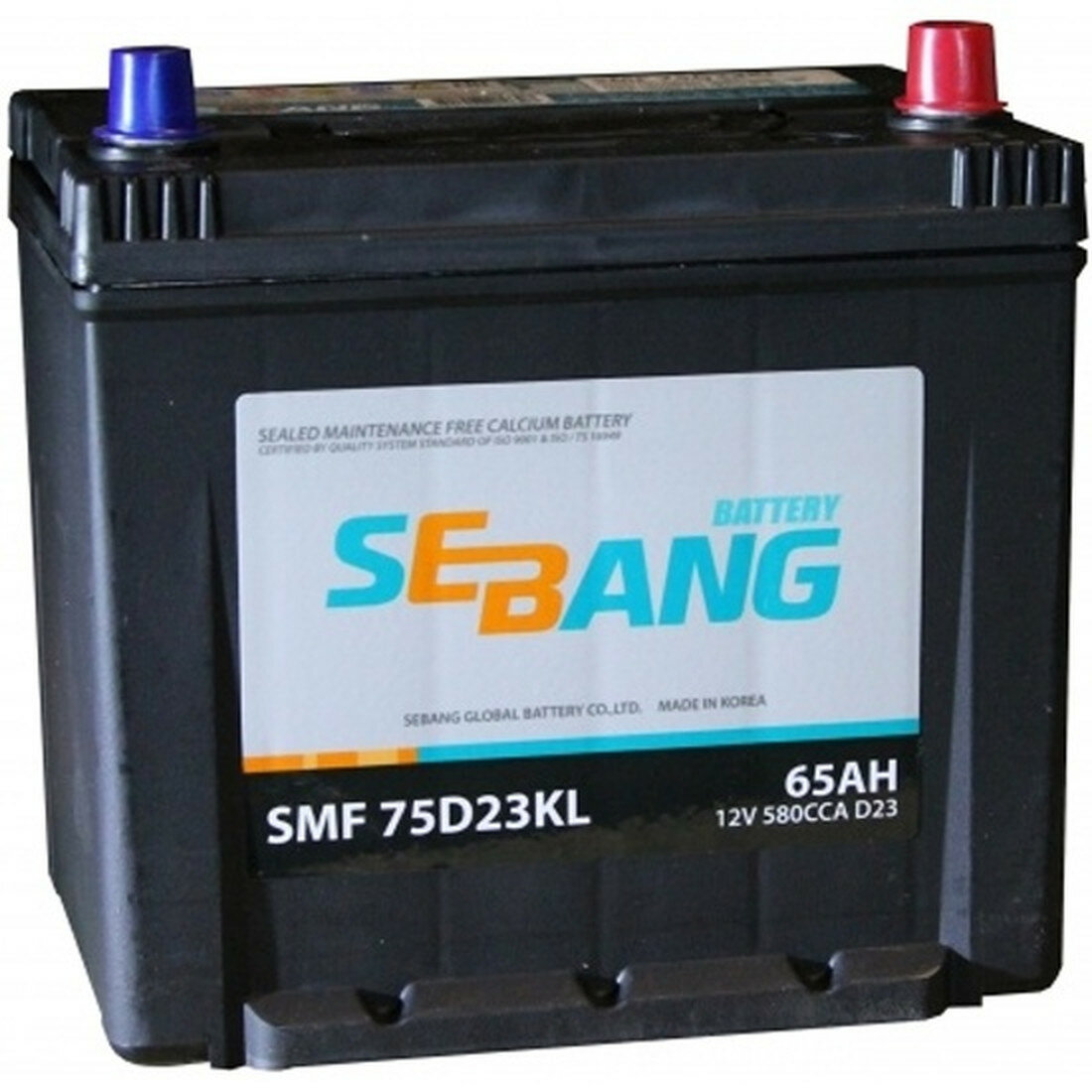 Аккумулятор Sebang SMF 75D23KL, 232x175x225, обратная полярность, 65 Ач