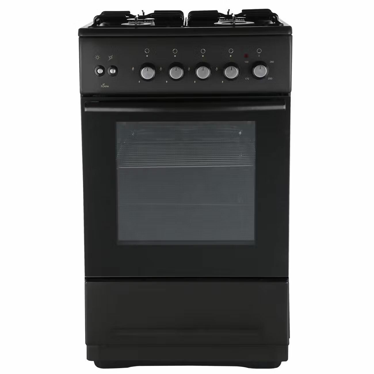 Плита комбинированная Flama L FK1426At, 4 конфорки, газовая, электрическая духовка, 50л