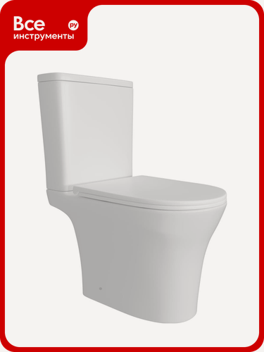 Изображение товара Унитаз напольный Teymi Ellie Vortex безободковый, сиденье микролифт, санфарфор, антивсплеск, дюропластовое сиденье