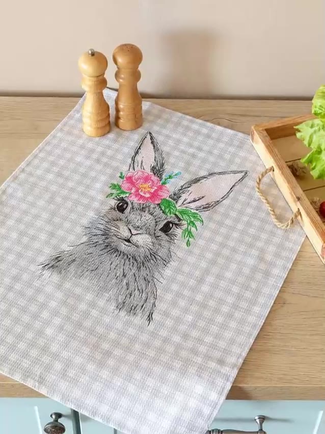 Унисон Полотенце кухонное вафельное 3 шт 45х60, Хлопок 100% Rabbit — фото 1