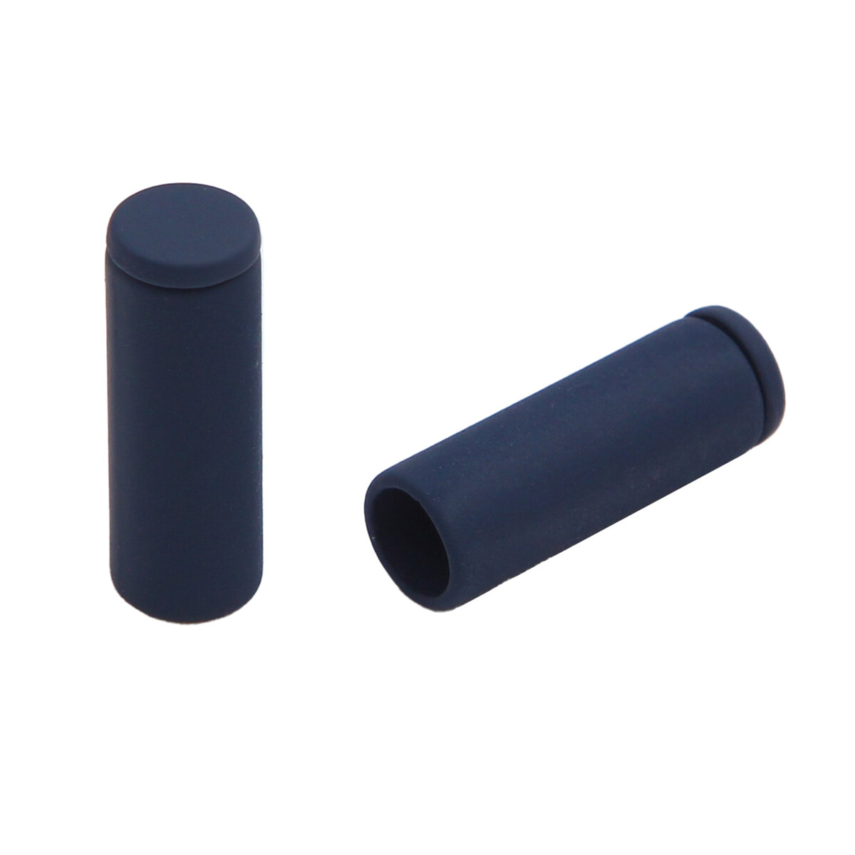 Наконечники для шнурков 7*20 мм 10 шт металлические с резиновым покрытием Айрис (темно-синяя резина)