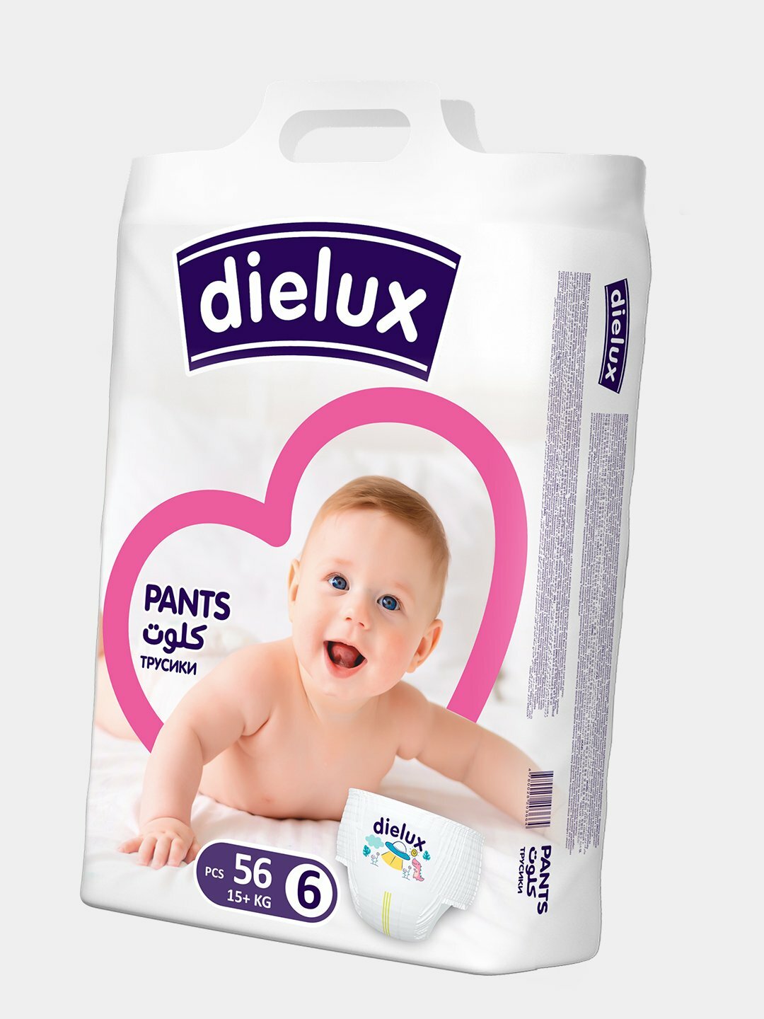 Dielux трусики-подгузники, размер 6 (15+ кг), 56 шт — специально для самых маленьких