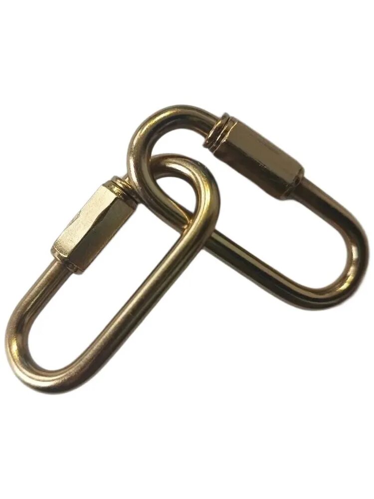 Карабин винтовой 43*20 мм комплект 2 штуки декоративный цвет латунь