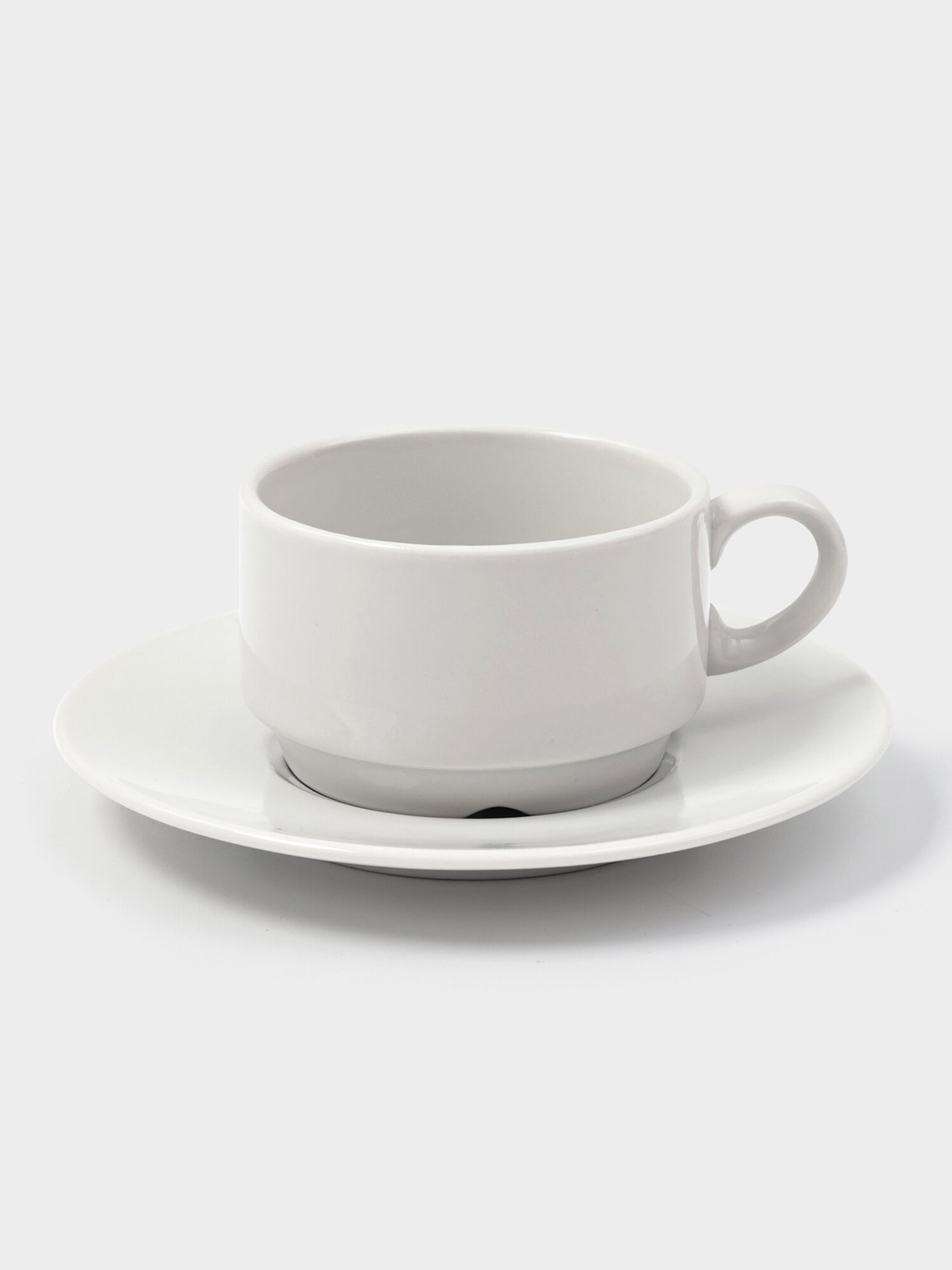 Кофейная пара Подарочная Дулевский фарфор «Белая» чашка 170 мл блюдце d=15 см штабелируемая белая