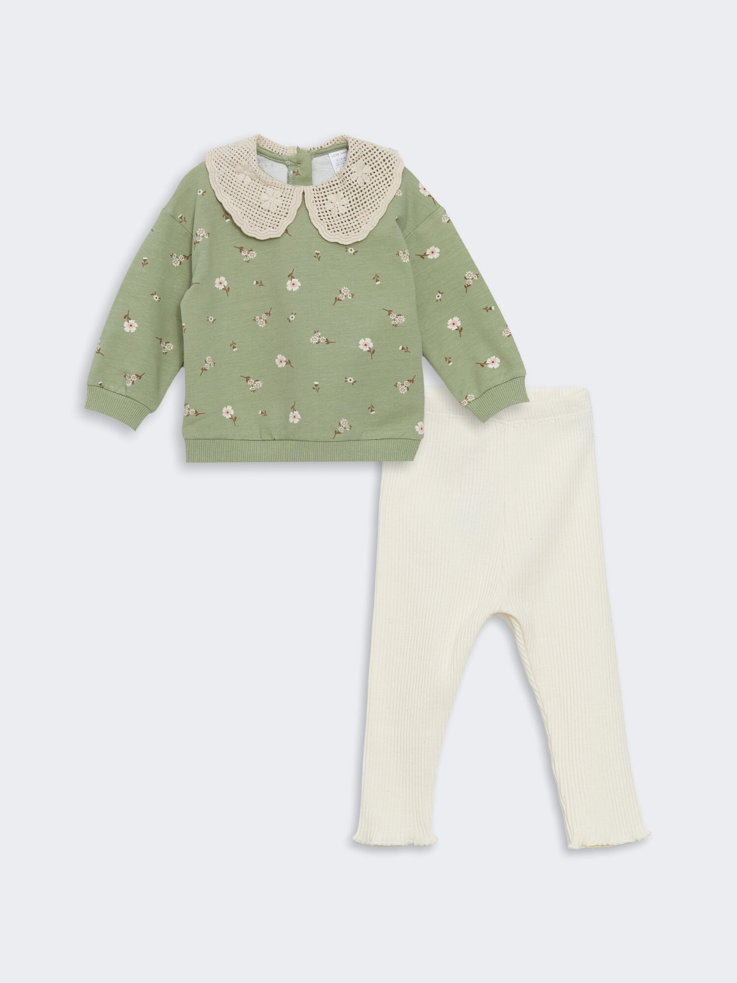 Комплект одежды LC Waikiki, размер 1-3 месяцев, зеленый, экрю