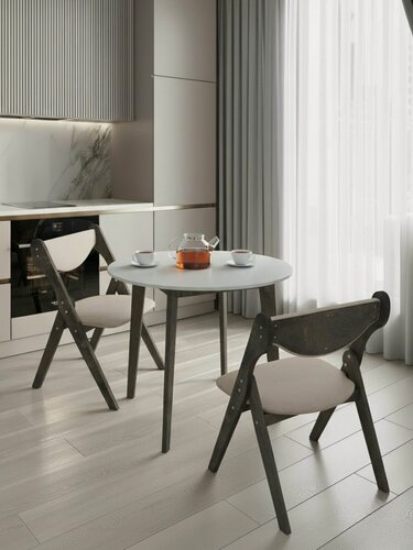 Изображение товара Набор стульев для кухни и гостиной со спинкой мягкие, деревянные кресла / 2 штуки