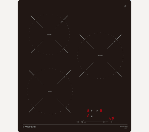 Изображение товара Индукционная варочная панель MIH453WH POWER (Модификация 2025 года) белая, 3 конфорки, 5800 Вт, быстрый нагрев Boost