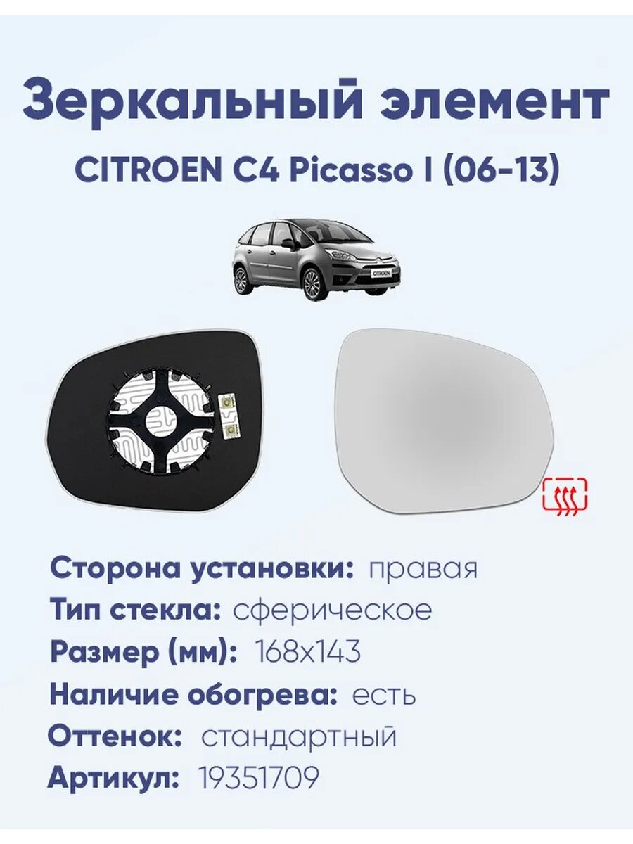 Зеркало CITROEN C4 Picasso I (06-13) 19351709