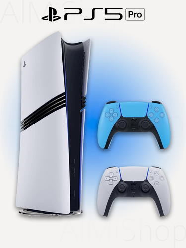 Изображение товара Игровая приставка Sony PlayStation 5 PRO (Digital) (без дисковода) + 2-й геймпад (голубой, Starlight Blue)