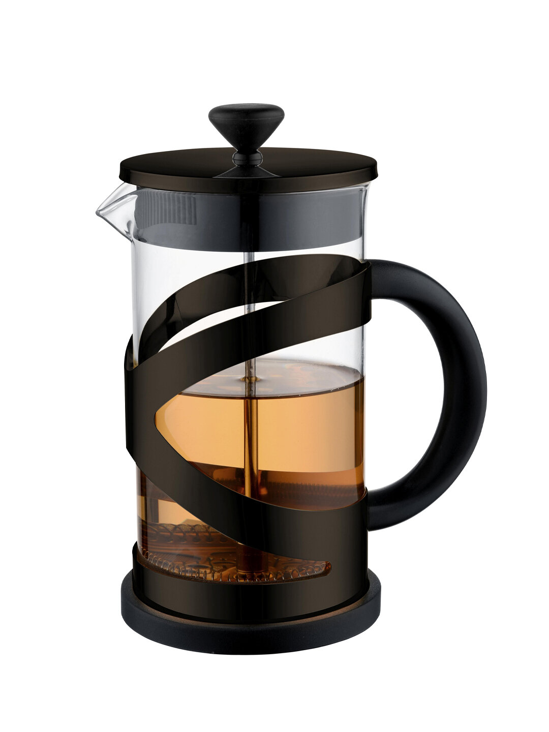 HausRoland Френч-пресс для чая и кофе, 1 литр, 3 цвета - Черный
