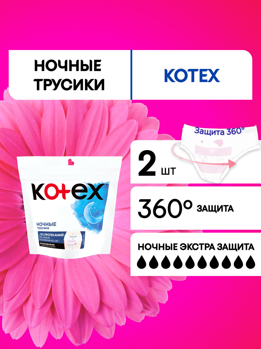 Менструальные трусы Kotex одноразовые 2 шт, 