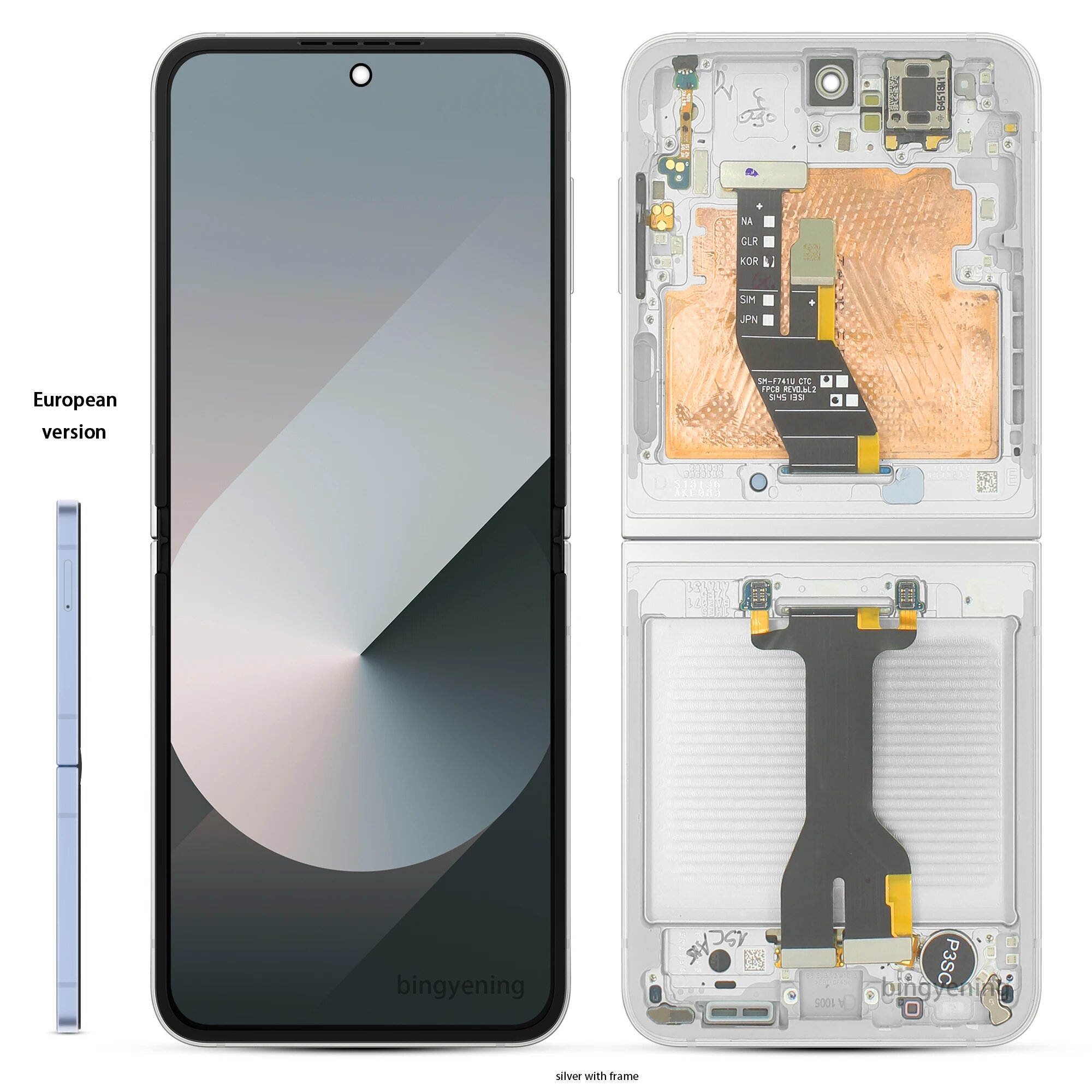 6,7-дюймовый AMOLED для Samsung Flip 6, дисплей F741B F741U, экран в сборе для EUR silver frame