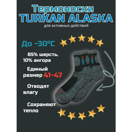 Термоноски Alaska, 2 пары, размер 41-47, черный