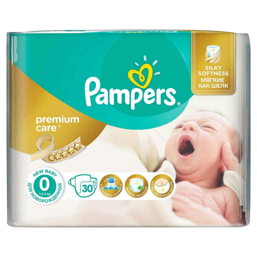 Подгузники Pampers Premium Care (0) Newborn 1-2.5 кг (30 шт)