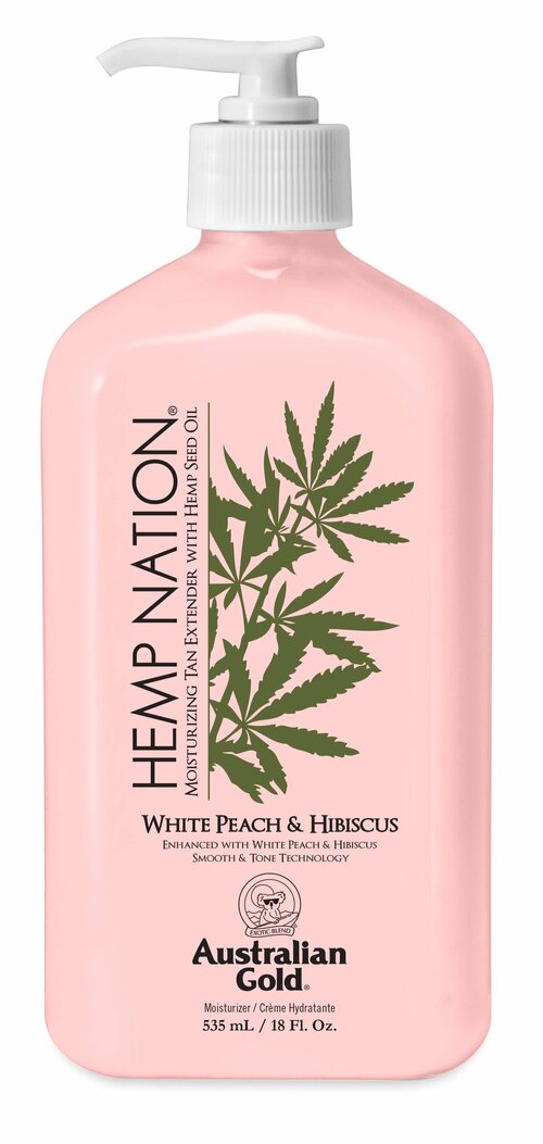 Питательный лосьон для тела White Peach & Hibiscus, серия Hemp Nation, Australian Gold