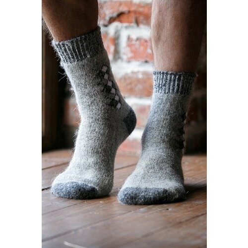 Носки Бабушкины носки, размер 41-43, белый, серый