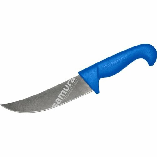 фото Нож кухонный пичак samura sultan pro sup-0086bbl/k, 161 мм, тэп синий, aus-8 с галтовкой