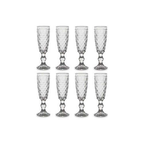 Набор бокалов для шампанского Dubai, прозрачный, 0,4 л, 8 шт (WD Lifestyle)