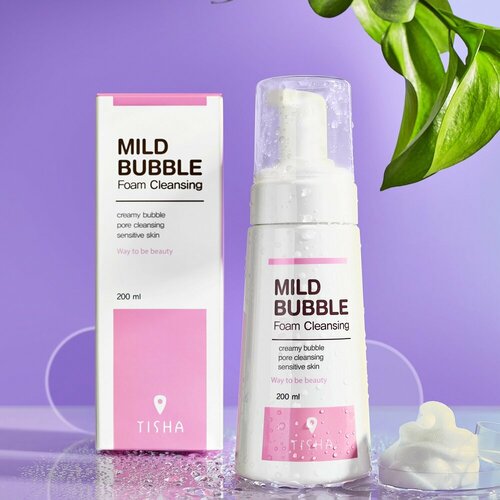 TISHA Корейская пенка для умывания Тиша чувствительной кожи лица, 200 мл