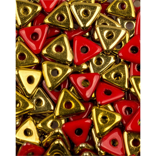 Стеклянные чешские бусины, Tri-bead, 4 мм, цвет Opaque Red Amber, 5 грамм (около 145 шт.)
