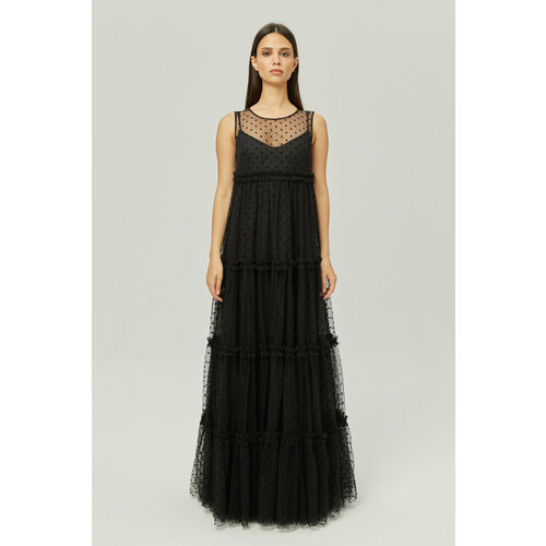 Платье Olga Skazkina, размер 46, черный шорты olga skazkina средняя посадка карманы размер 46 черный